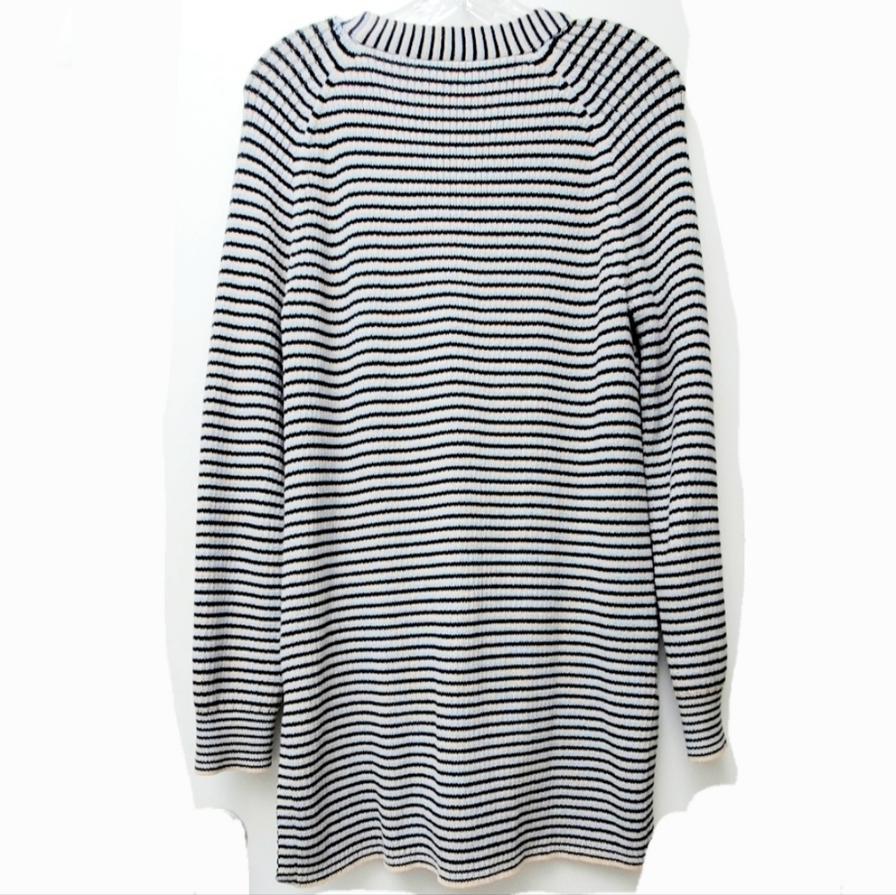 A.L.C. Caspian Striped Cardigan Patch Pockets Oversized Italian Yarn Size Small - Picture 12 of 14